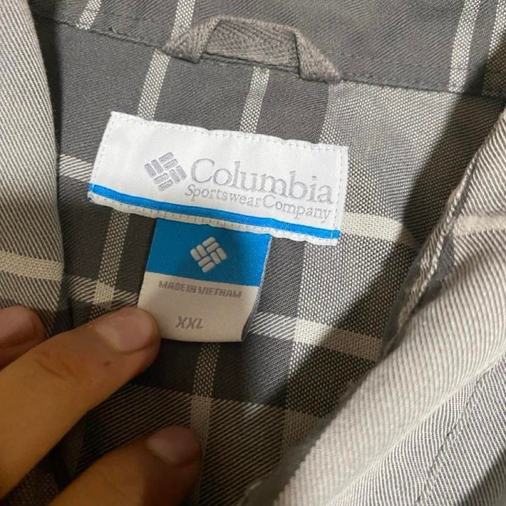 Columbia Sportswear Gray & White Plaid Long Sleeve Shirt Size XXL. SKU-B293 - Picture 4 of 6